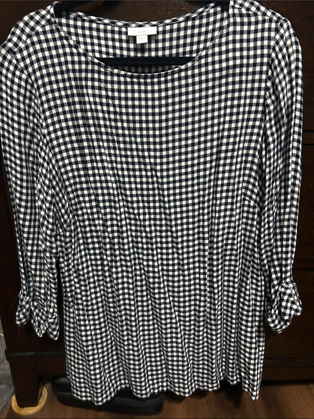 J. JIll Black and White Gingham Tunic